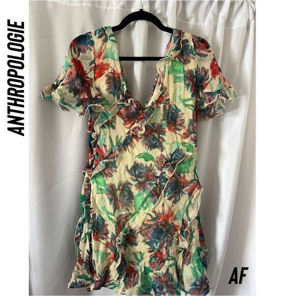 ANTHROPOLOGIE SOFT PRINTED MINI DRESS NEW XS - Picture 7 of 7